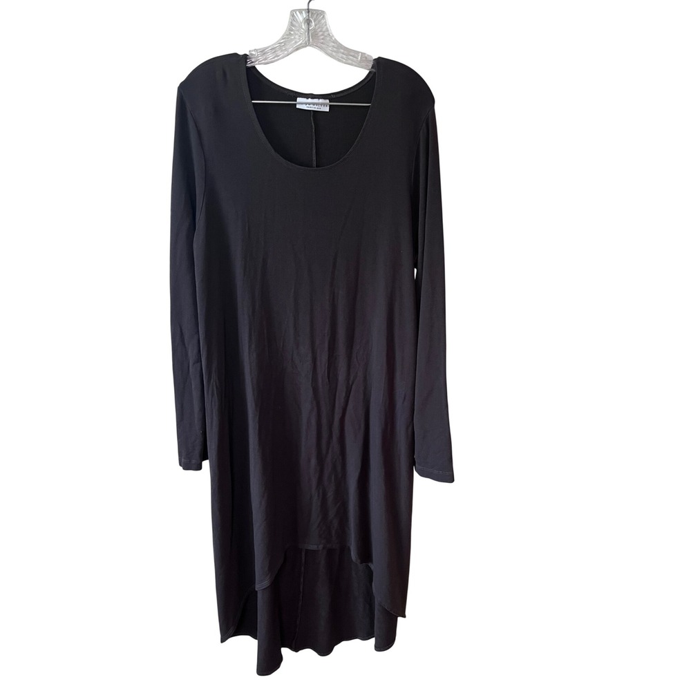 Bryn Walker Womens XL Long Sleeve High Low Hem Siro Rayon Tunic Dress Brown USA